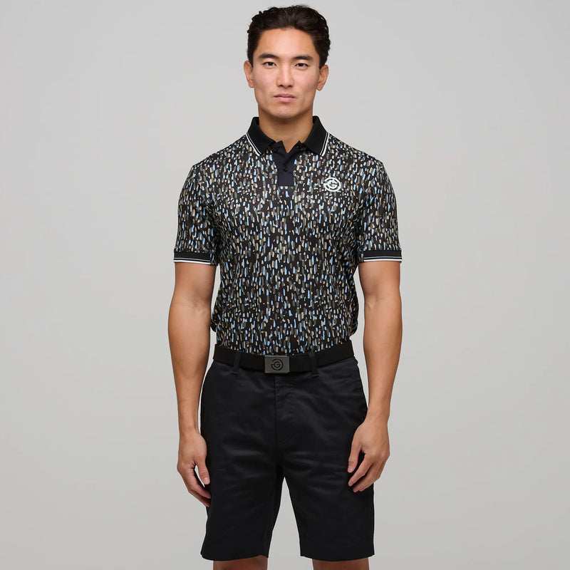 Memphis is a Breathable short sleeve golf shirt for Men in the color Alaskan Blue/Black(1)