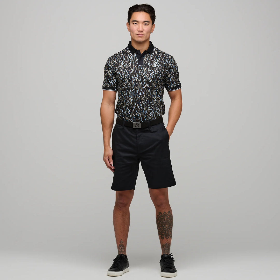 Memphis is a Breathable short sleeve golf shirt for Men in the color Alaskan Blue/Black(2)