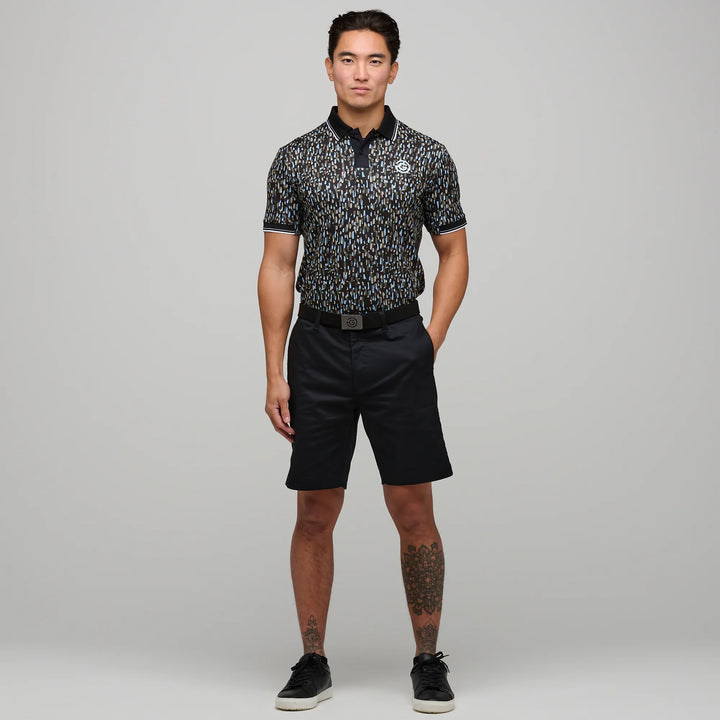 Memphis is a Breathable short sleeve golf shirt for Men in the color Alaskan Blue/Black(2)