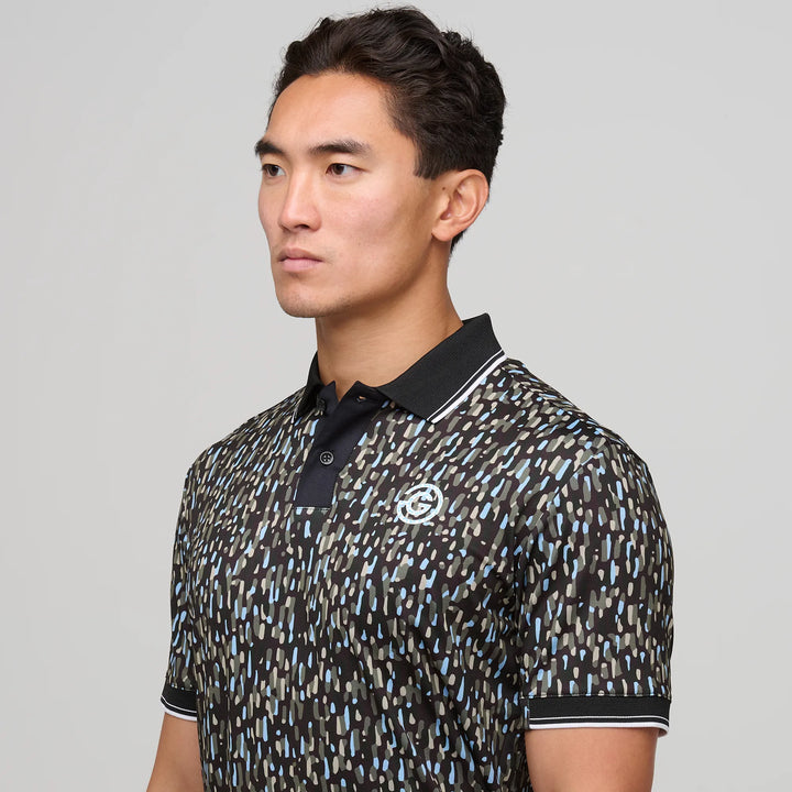 Memphis is a Breathable short sleeve golf shirt for Men in the color Alaskan Blue/Black(3)