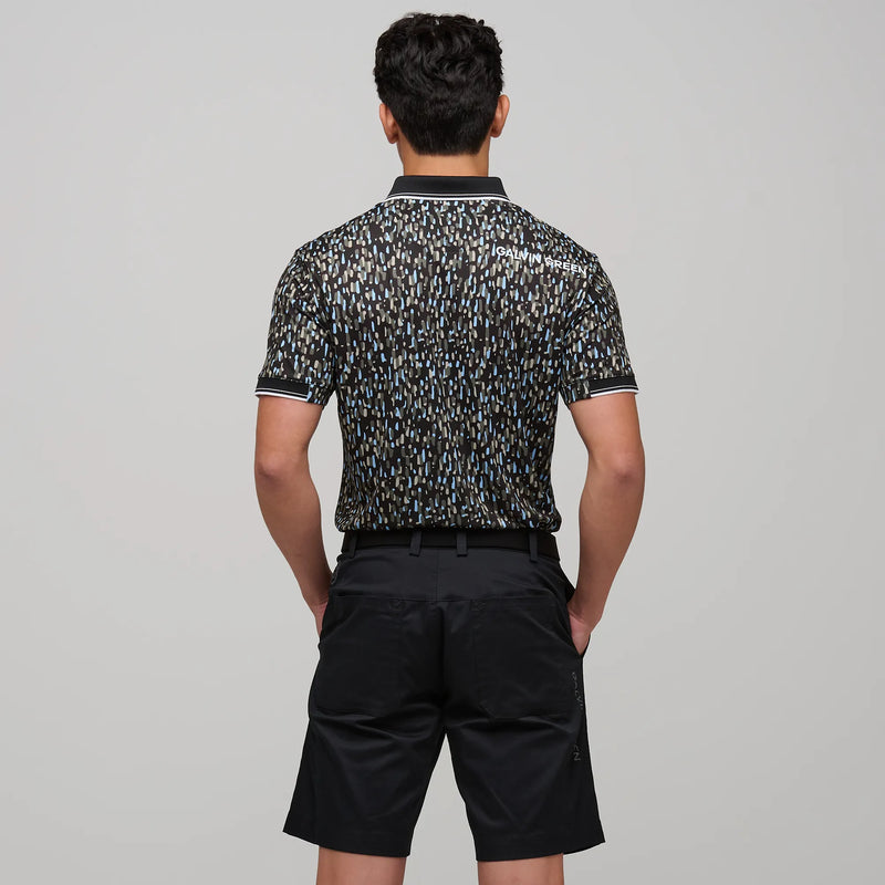 Memphis is a Breathable short sleeve golf shirt for Men in the color Alaskan Blue/Black(4)