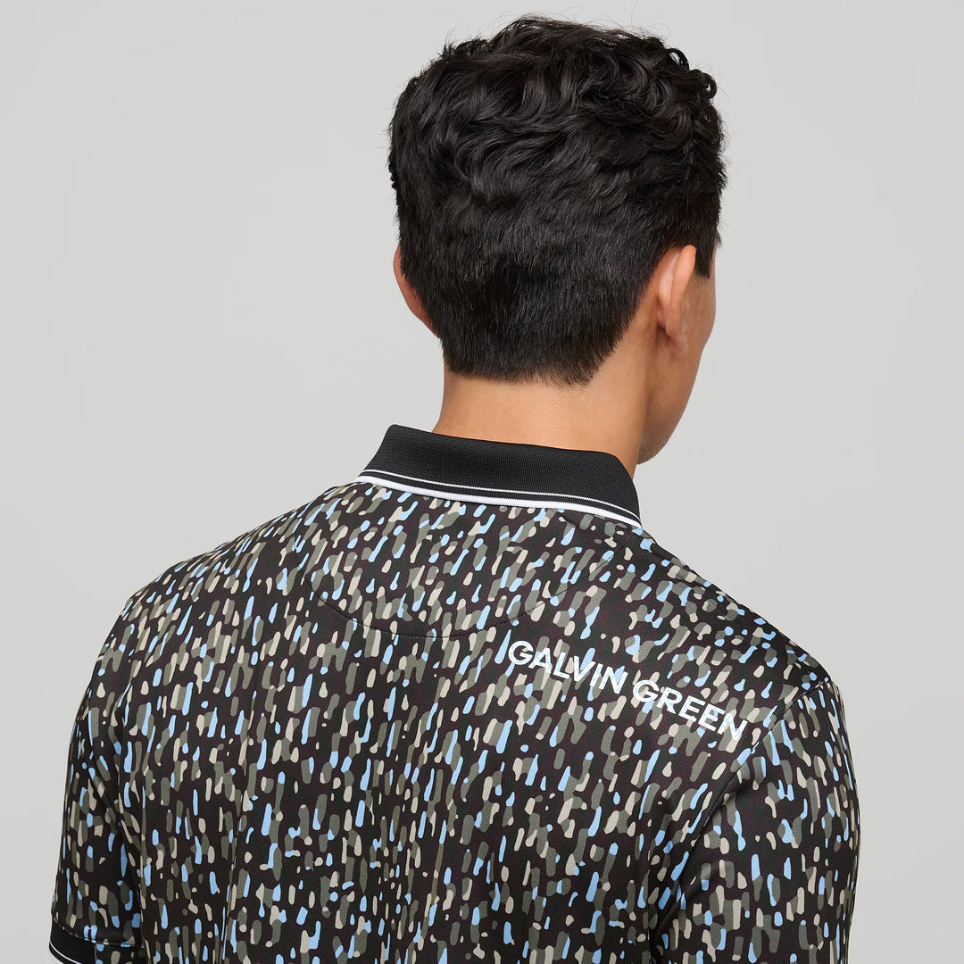 Memphis is a Breathable short sleeve golf shirt for Men in the color Alaskan Blue/Black(5)