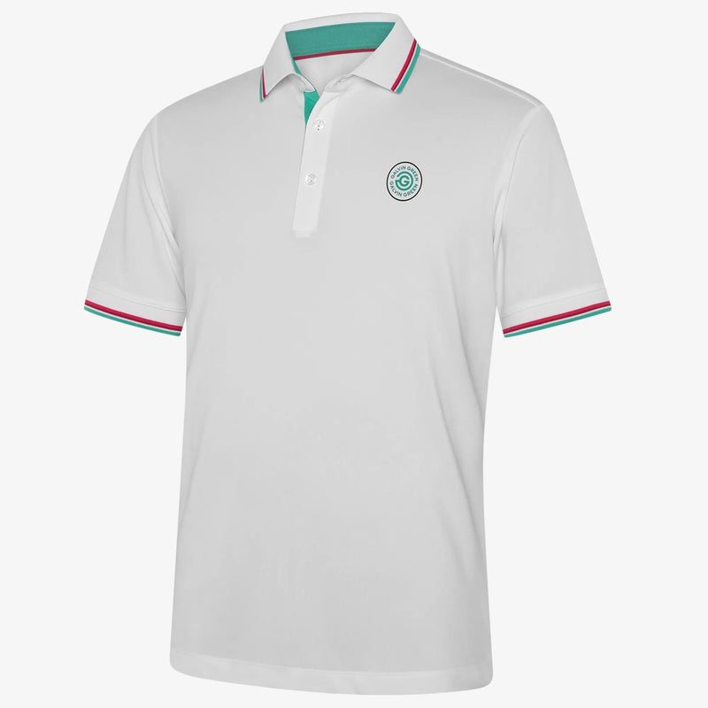 Mendoza is a Breathable short sleeve golf shirt for Men in the color White(0)