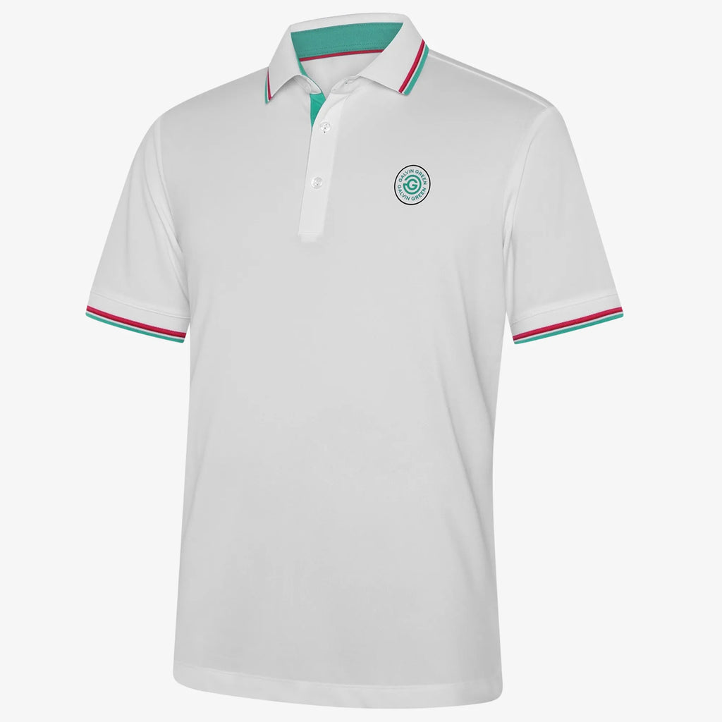 メンズウェア HYPE GOLF V NECK SHORT SLEEVE POLO WHITE Mendoza Breathable short sleeve golf shirt White – Galvin Green