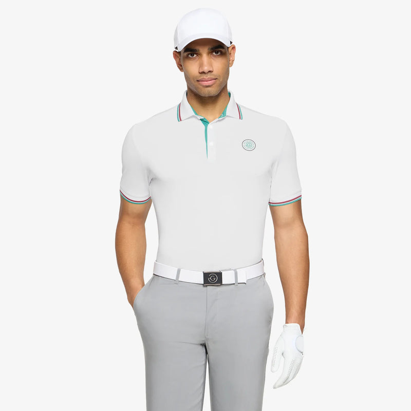 Mendoza is a Breathable short sleeve golf shirt for Men in the color White(1)