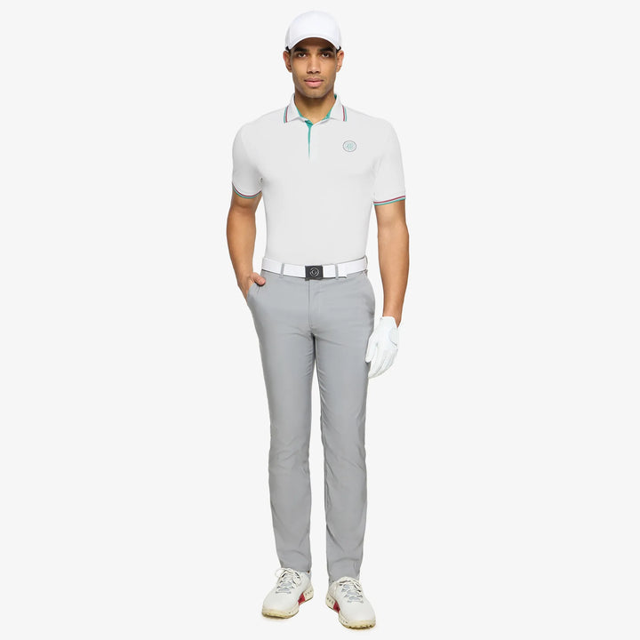 Mendoza is a Breathable short sleeve golf shirt for Men in the color White(2)