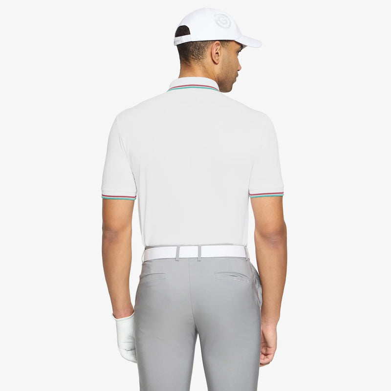 Mendoza is a Breathable short sleeve golf shirt for Men in the color White(4)