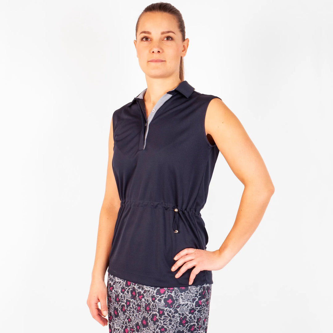 Mercy is a Breathable short sleeve shirt for Women in the color Navy(1)