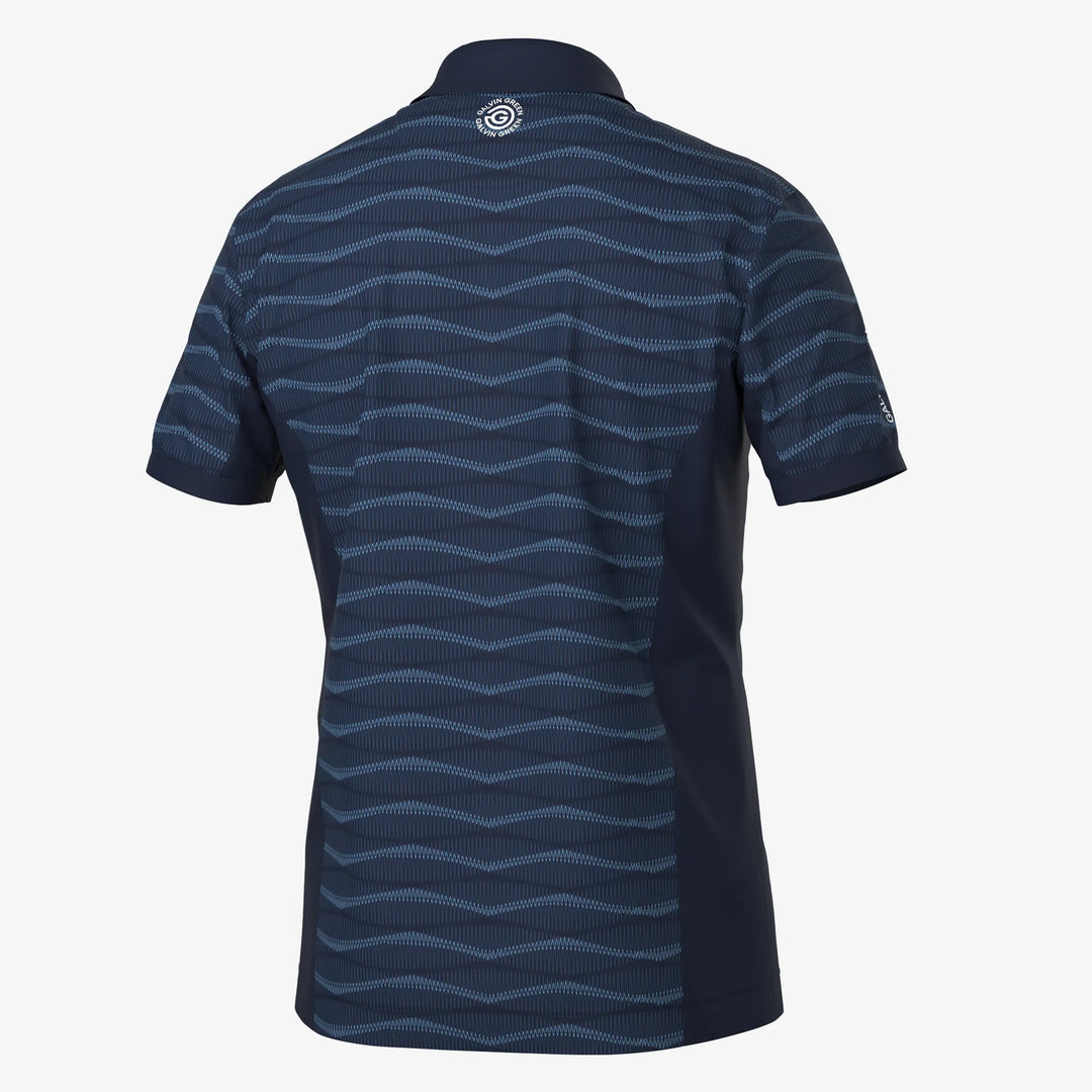 Merlin is a Breathable short sleeve golf shirt for Men in the color Navy/Blue(7)