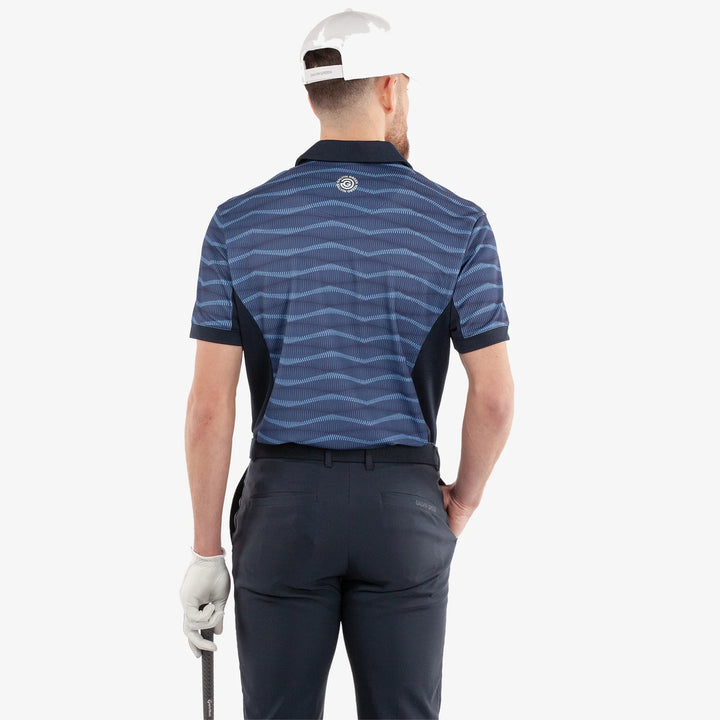 Merlin is a Breathable short sleeve golf shirt for Men in the color Navy/Blue(5)