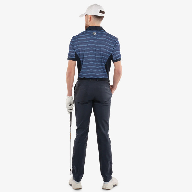 Merlin is a Breathable short sleeve golf shirt for Men in the color Navy/Blue(6)