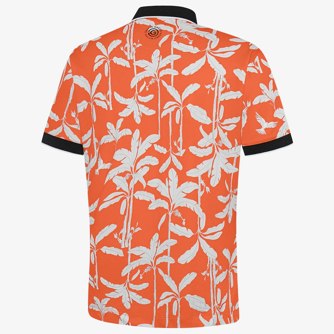 Merry is a Breathable short sleeve golf shirt for Men in the color Orange/Black(6)