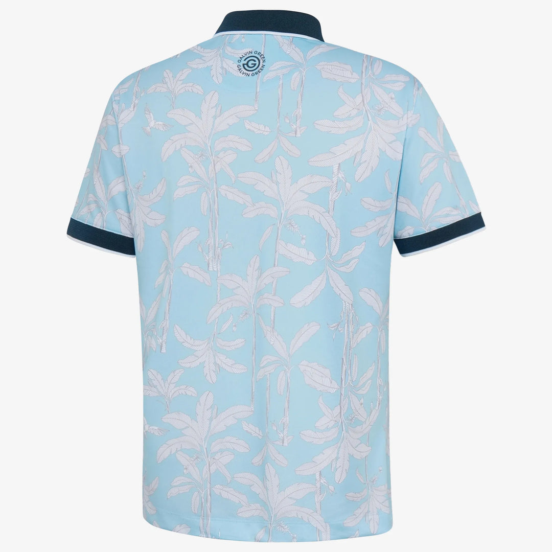 Merry is a Breathable short sleeve golf shirt for Men in the color Crystal Blue/Navy(6)