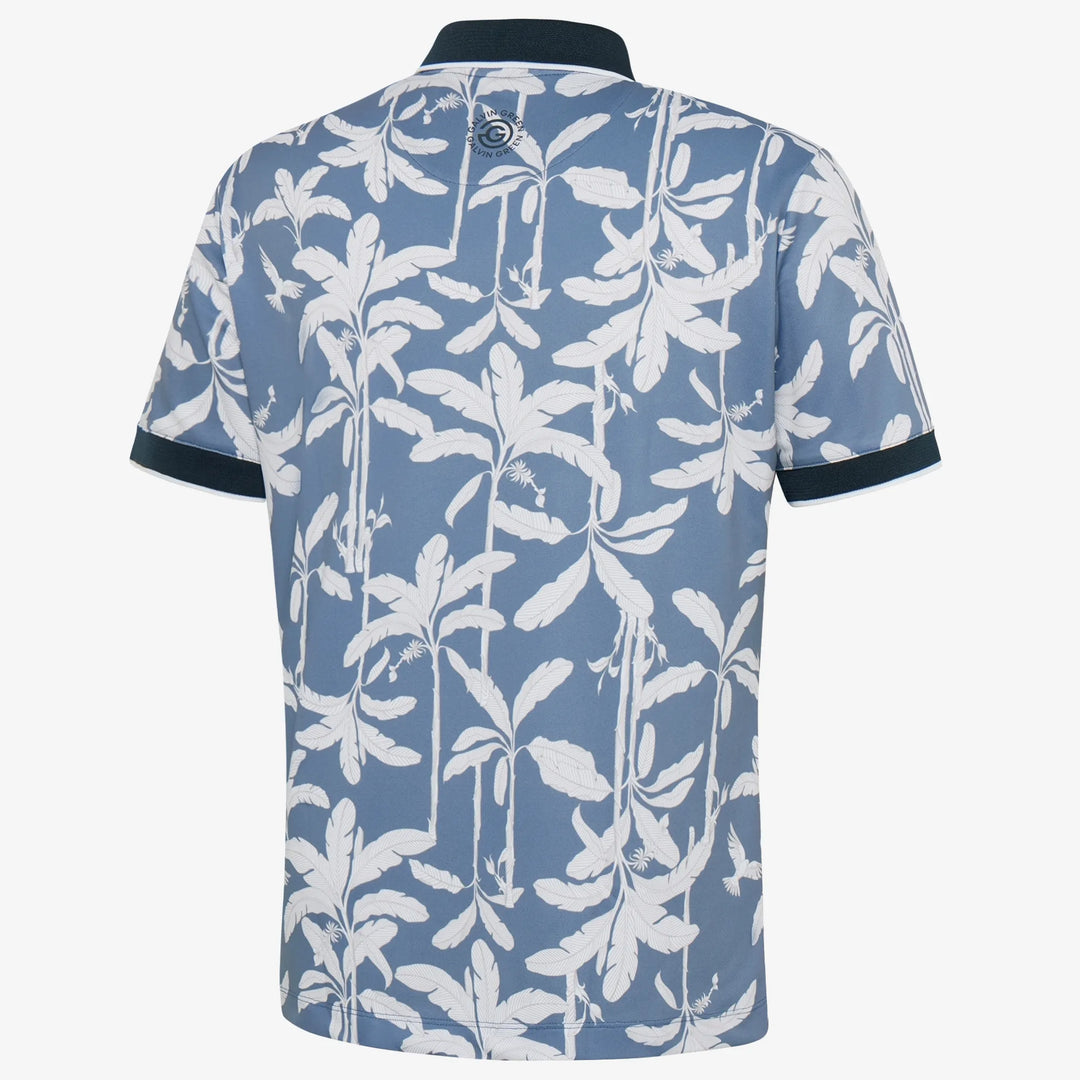 Merry is a Breathable short sleeve golf shirt for Men in the color Moonlight Blue/Navy(6)
