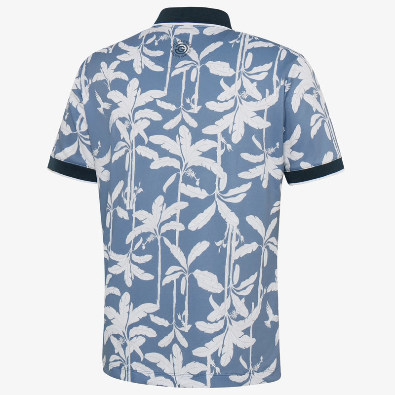 Merry is a Breathable short sleeve golf shirt for Men in the color Moonlight Blue/Navy(6)