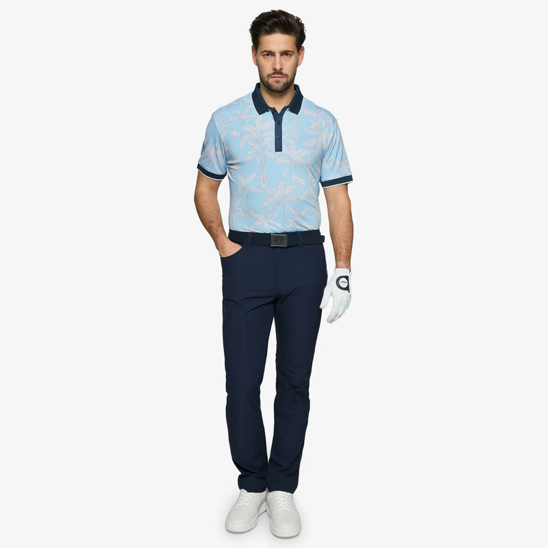 Merry is a Breathable short sleeve golf shirt for Men in the color Crystal Blue/Navy(2)