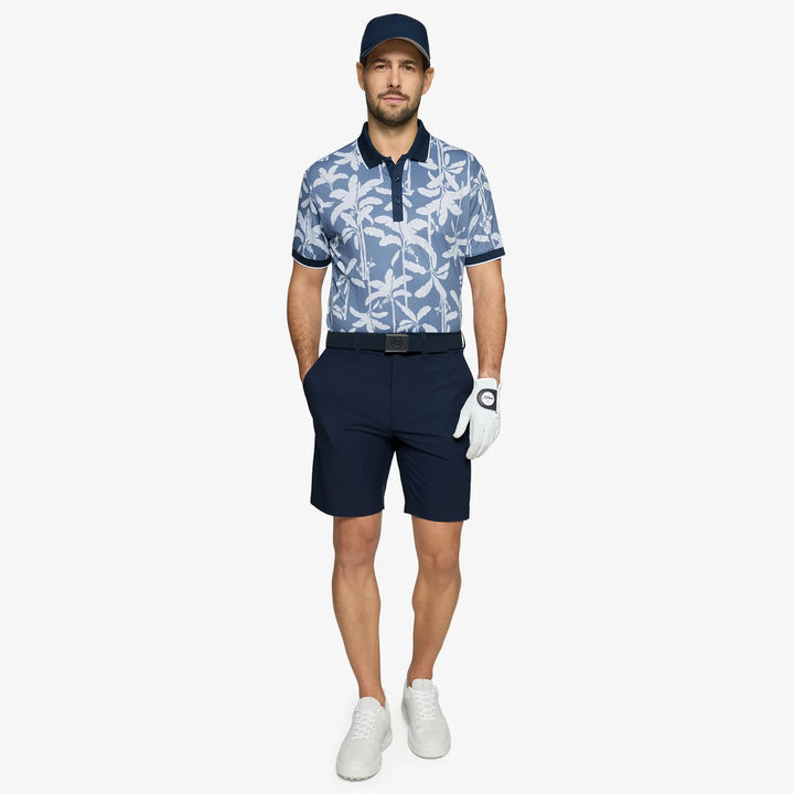 Merry is a Breathable short sleeve golf shirt for Men in the color Moonlight Blue/Navy(2)