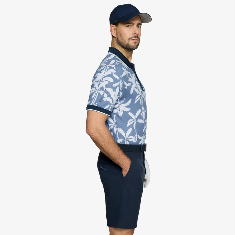 Merry is a Breathable short sleeve golf shirt for Men in the color Moonlight Blue/Navy(3)