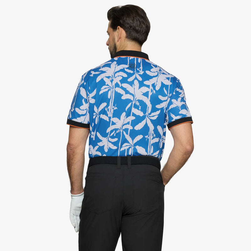 Merry is a Breathable short sleeve golf shirt for Men in the color Royal Blue/Black(4)