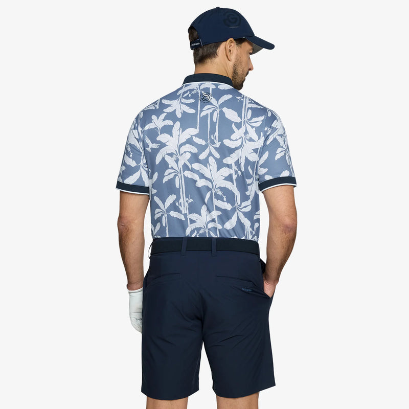 Merry is a Breathable short sleeve golf shirt for Men in the color Moonlight Blue/Navy(4)