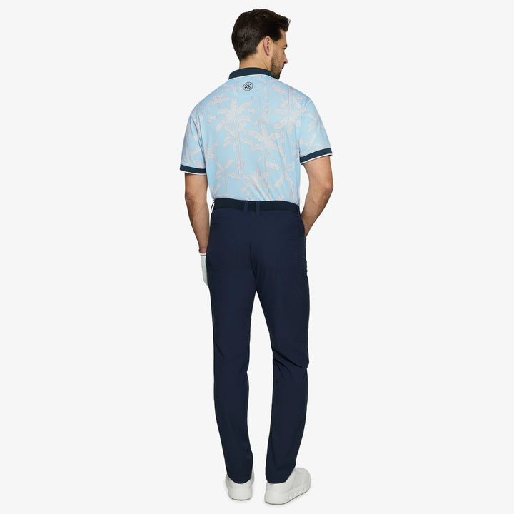 Merry is a Breathable short sleeve golf shirt for Men in the color Crystal Blue/Navy(5)