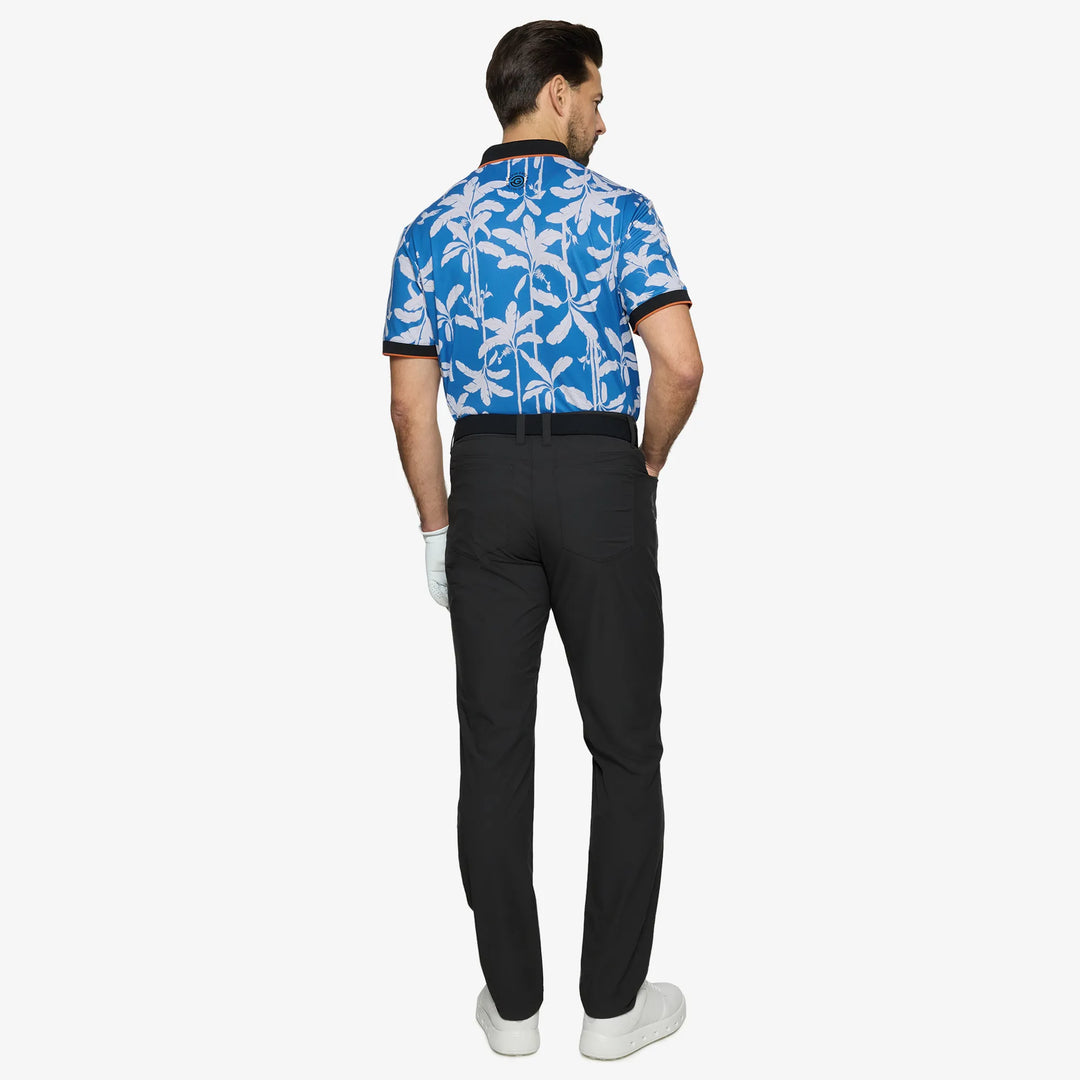 Merry is a Breathable short sleeve golf shirt for Men in the color Royal Blue/Black(5)