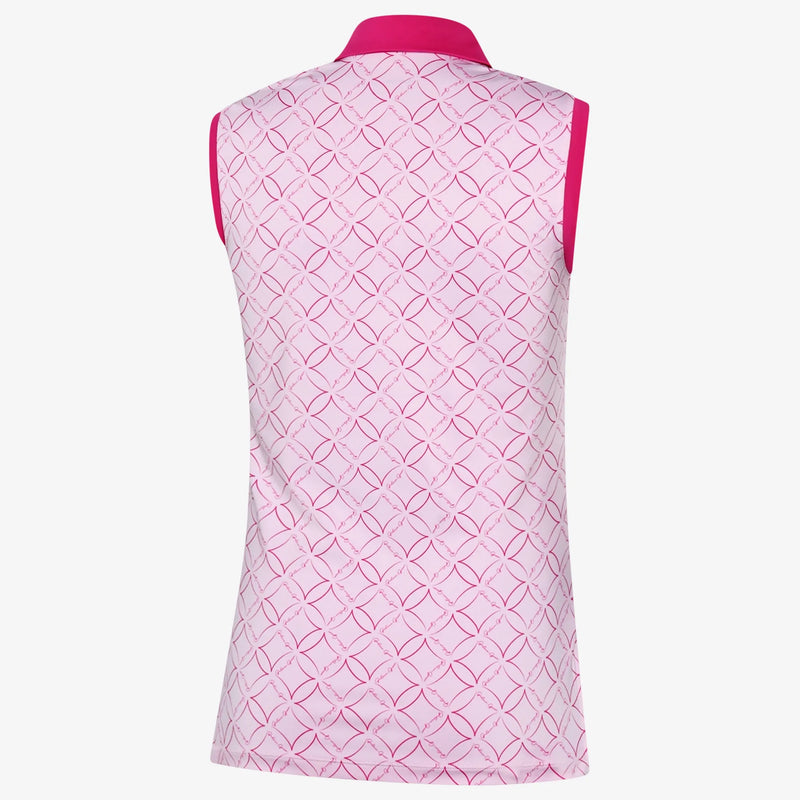 Mia is a Breathable sleeveless golf shirt for Women in the color Pink/Fuchsia(1)