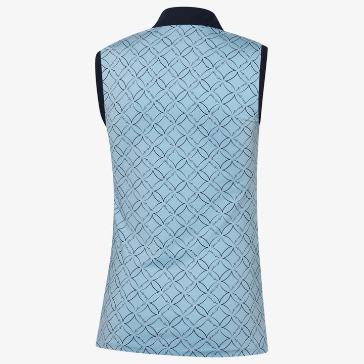 Mia is a Breathable sleeveless golf shirt for Women in the color Crystal Blue/Navy(1)