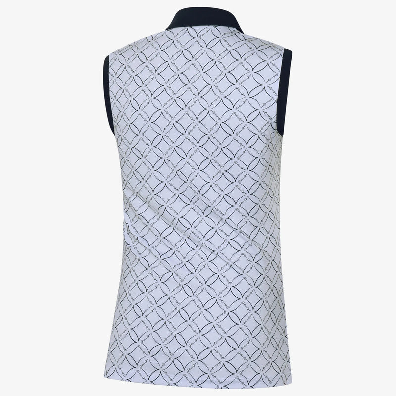 Mia is a Breathable sleeveless golf shirt for Women in the color White/Navy(6)