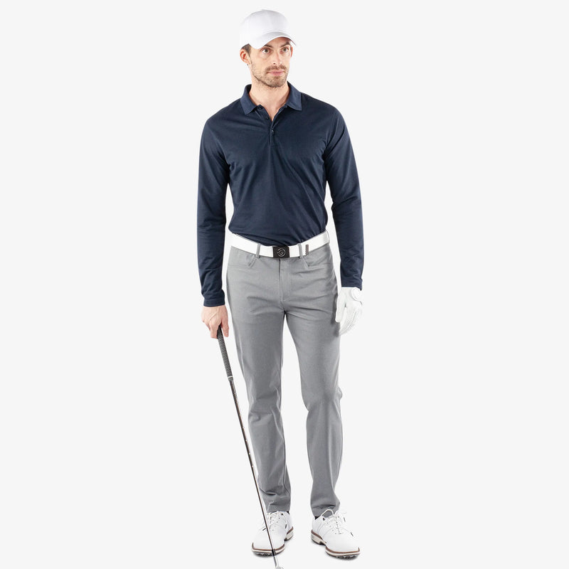 Michael is a Breathable long sleeve golf shirt for Men in the color Navy(2)
