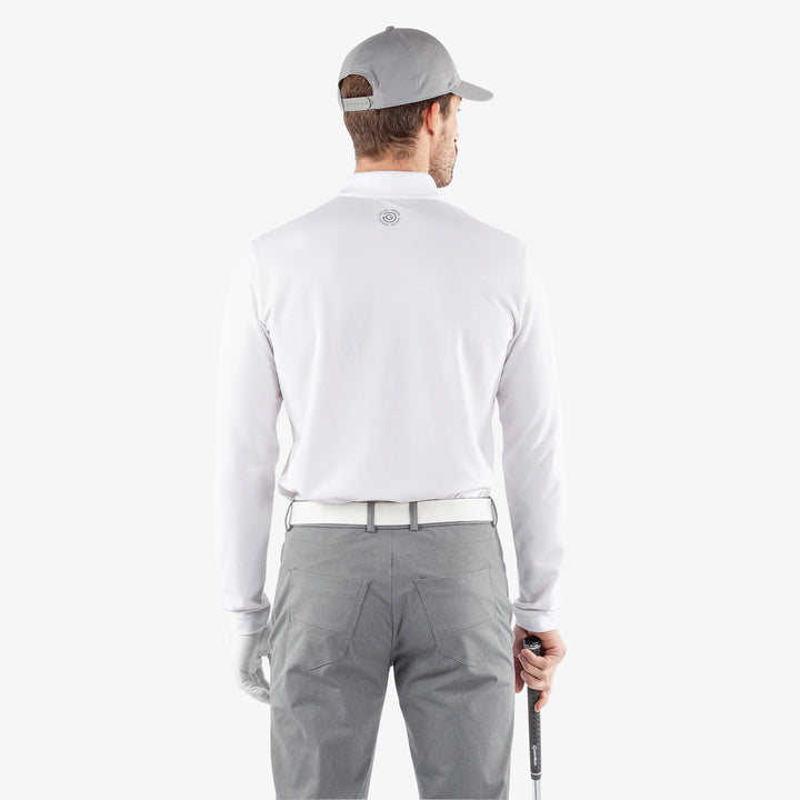 Michael is a Breathable long sleeve golf shirt for Men in the color White(4)
