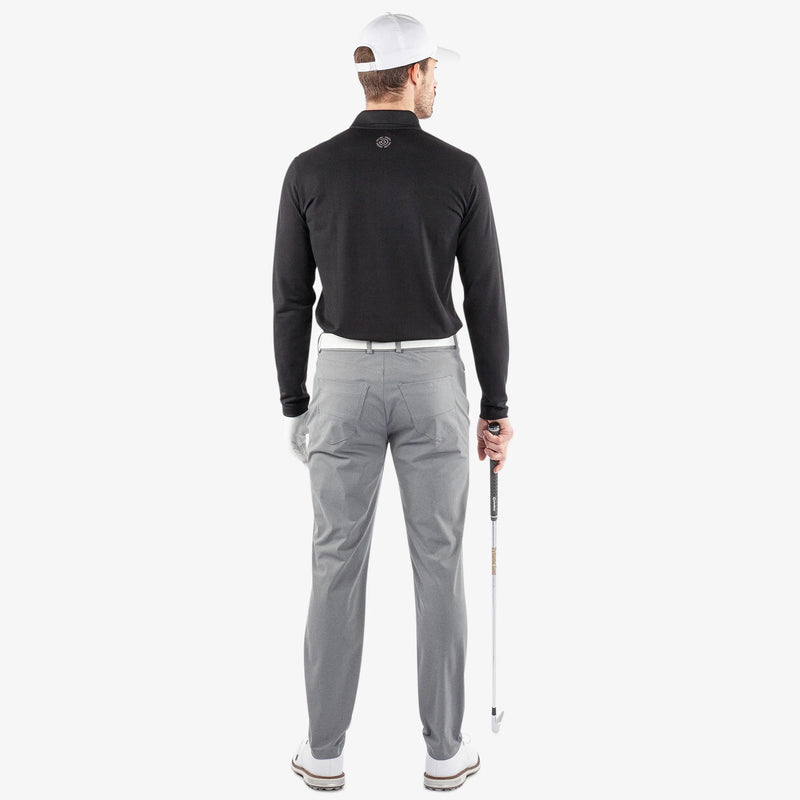 Michael is a Breathable long sleeve golf shirt for Men in the color Black(6)