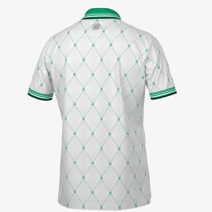 Miguel is a Breathable short sleeve golf shirt for Men in the color White/Golf Green(7)