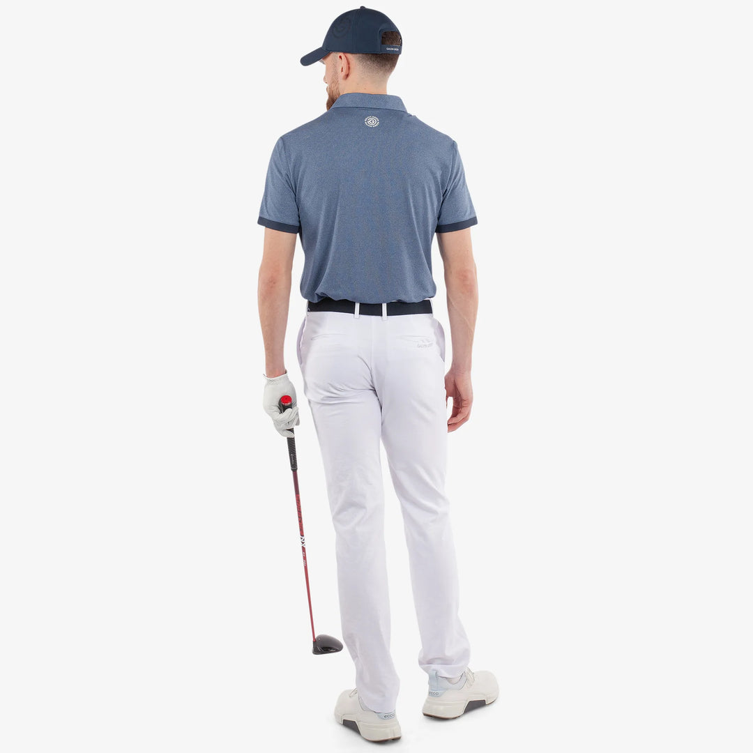 Mikel is a Breathable short sleeve golf shirt for Men in the color Navy(4)