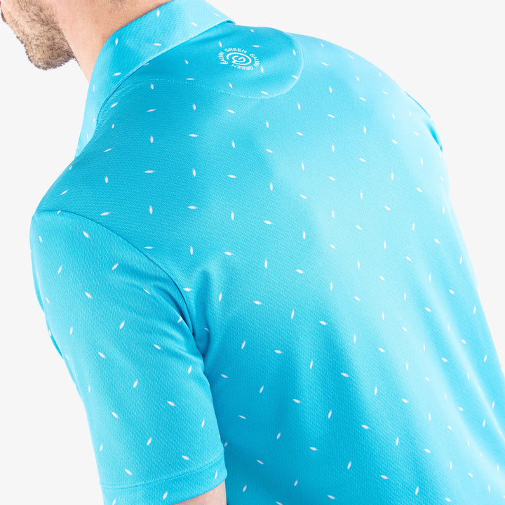 Miklos is a Breathable short sleeve golf shirt for Men in the color Aqua(5)
