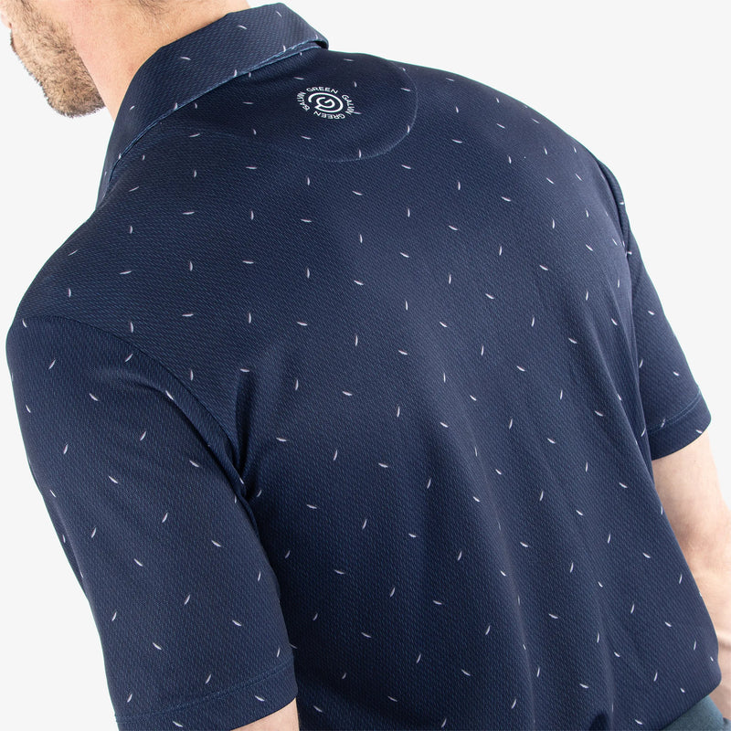 Miklos is a Breathable short sleeve golf shirt for Men in the color Navy(5)