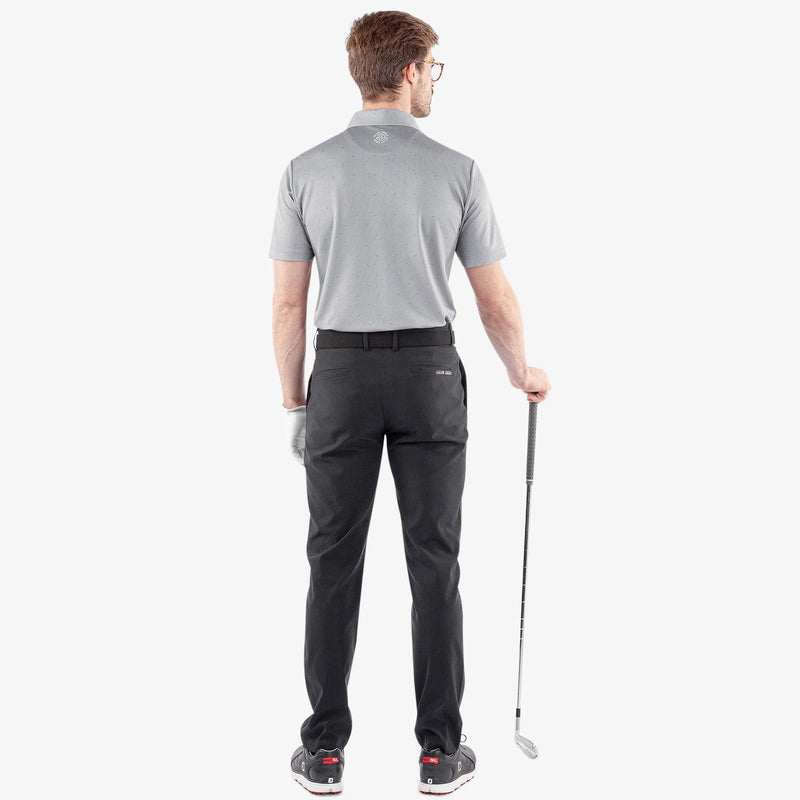 Miklos is a Breathable short sleeve golf shirt for Men in the color Sharkskin(6)