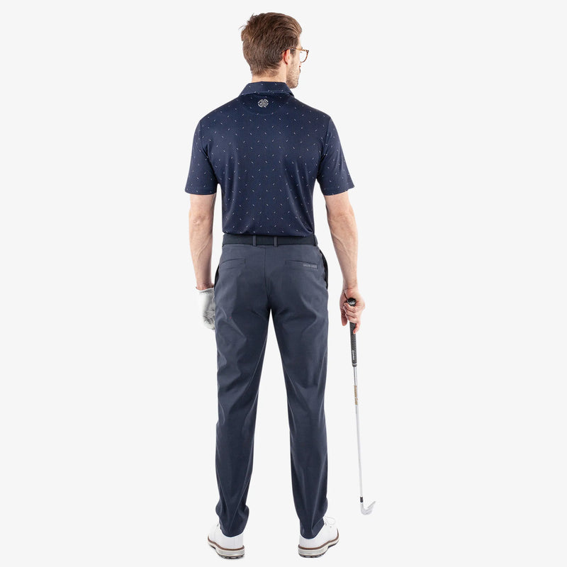Miklos is a Breathable short sleeve golf shirt for Men in the color Navy(6)