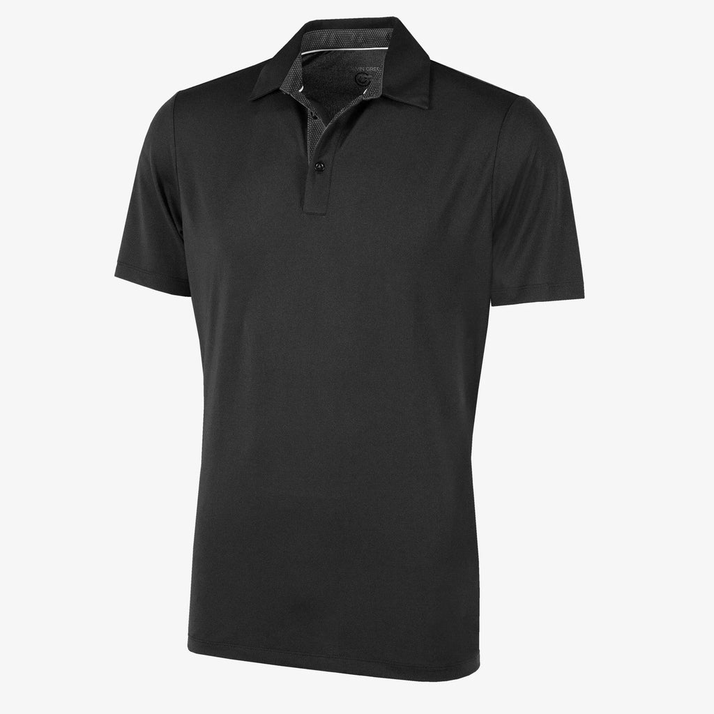 Milan Breathable short sleeve golf shirt Black – Galvin Green