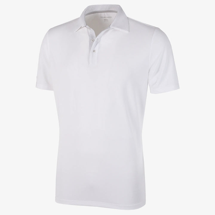 Milan is a Breathable short sleeve golf shirt for Men in the color White(0)