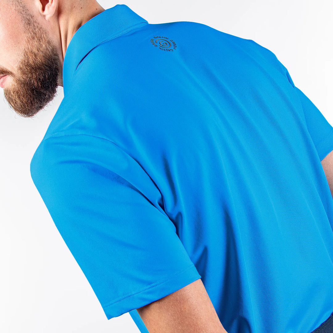 Milan is a Breathable short sleeve golf shirt for Men in the color Blue(6)