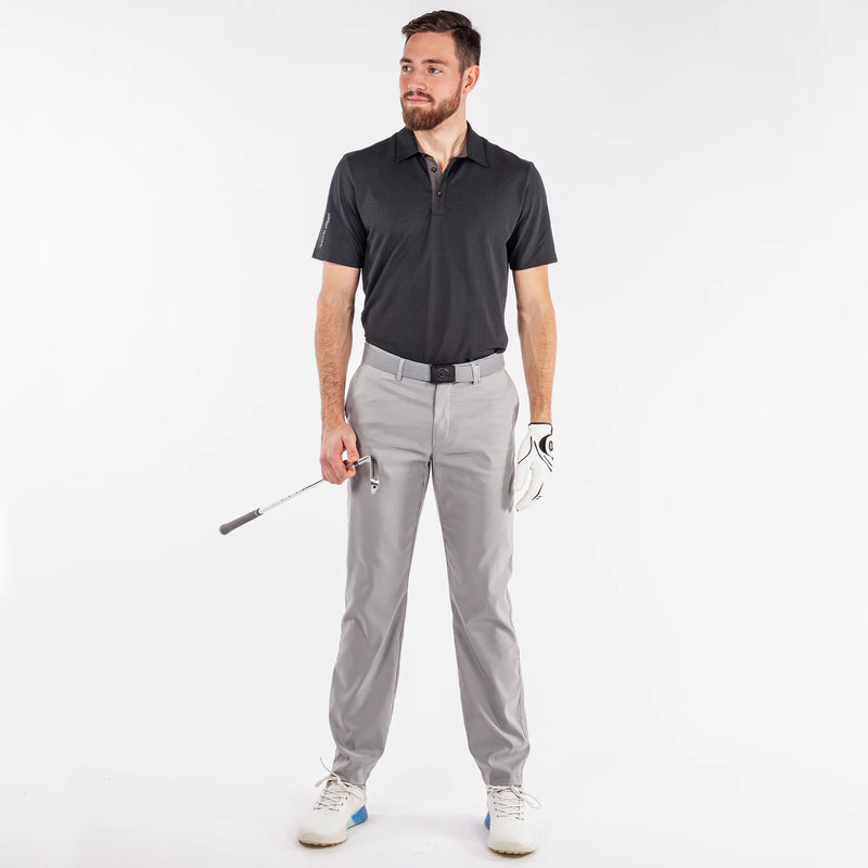 Milan is a Breathable short sleeve golf shirt for Men in the color Black(2)