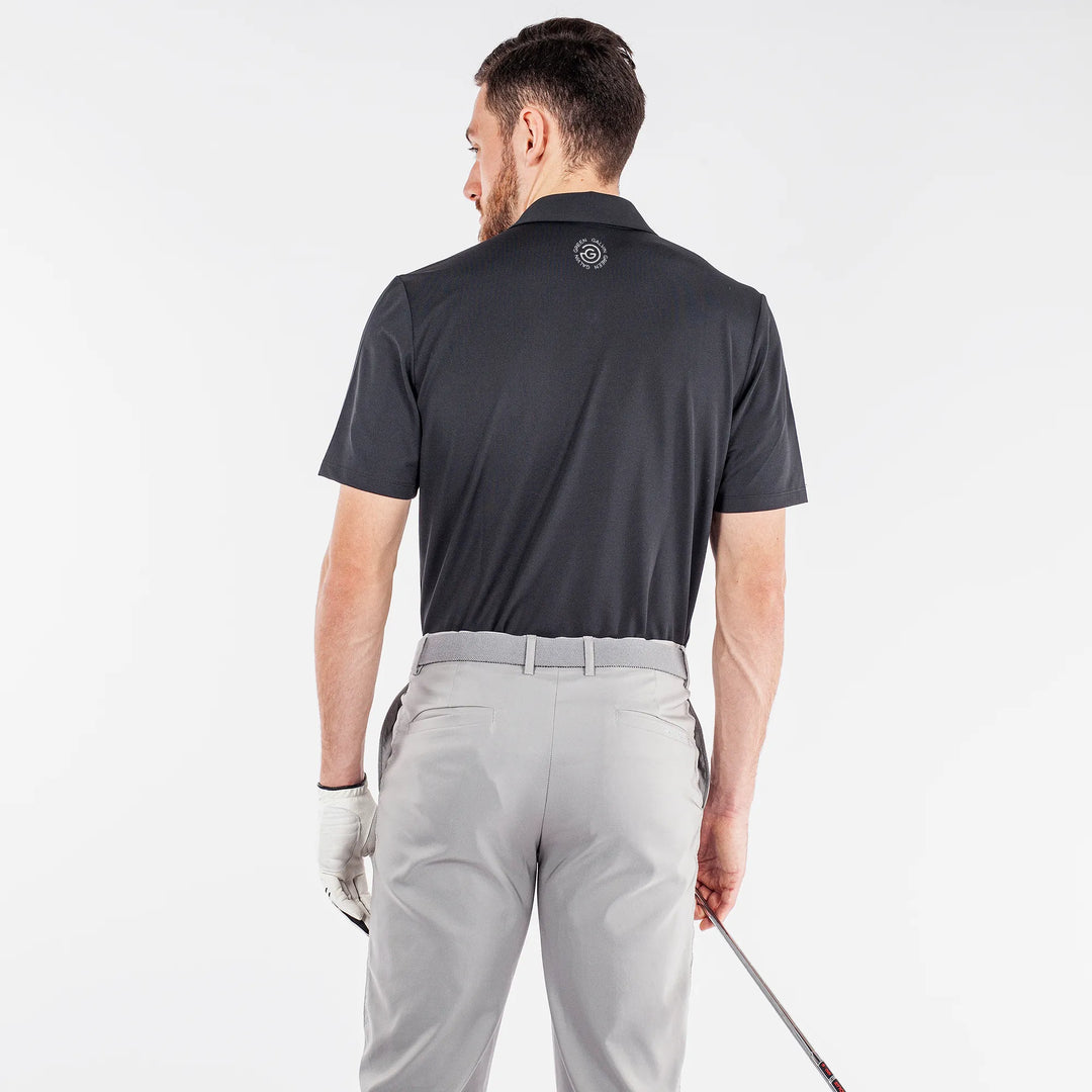 Milan is a Breathable short sleeve golf shirt for Men in the color Black(4)