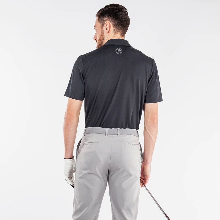 Milan is a Breathable short sleeve golf shirt for Men in the color Black(4)