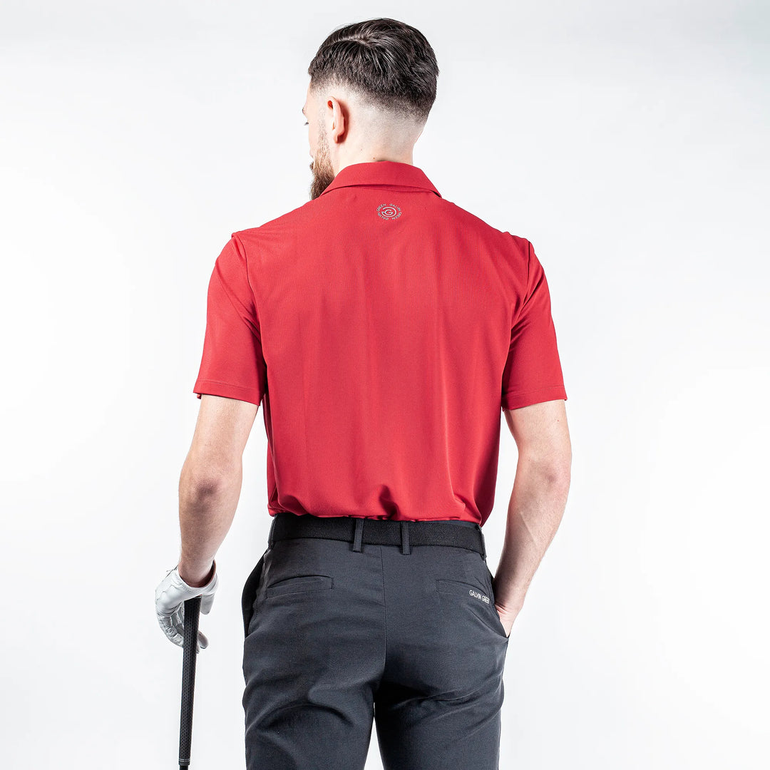 Milan is a Breathable short sleeve golf shirt for Men in the color Red(5)