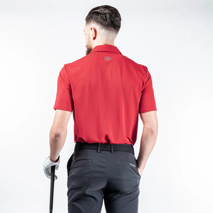 Milan is a Breathable short sleeve golf shirt for Men in the color Red(5)