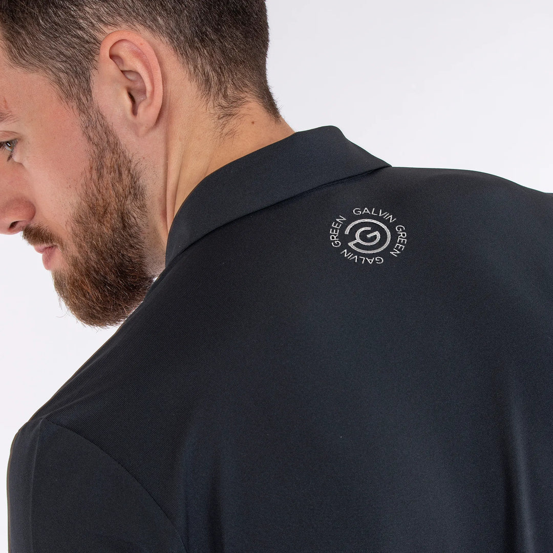 Milan is a Breathable short sleeve golf shirt for Men in the color Black(5)