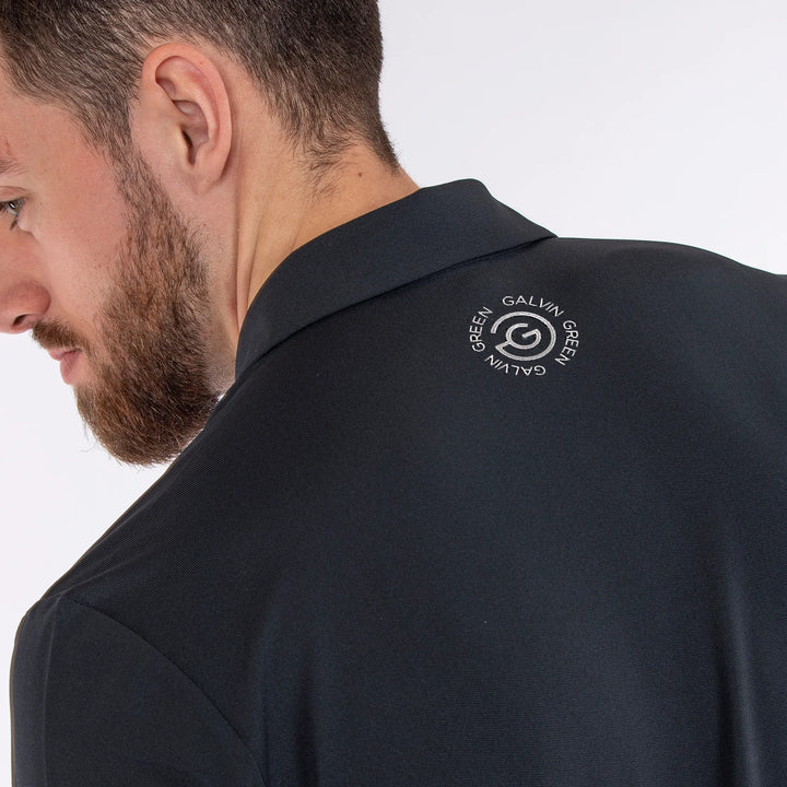 Milan is a Breathable short sleeve golf shirt for Men in the color Black(5)