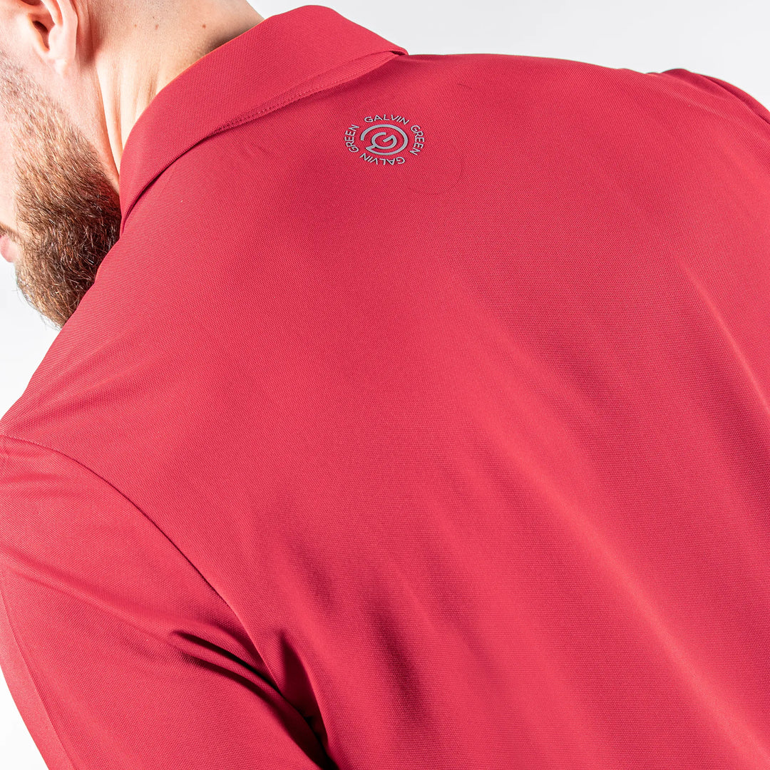 Milan is a Breathable short sleeve golf shirt for Men in the color Red(6)