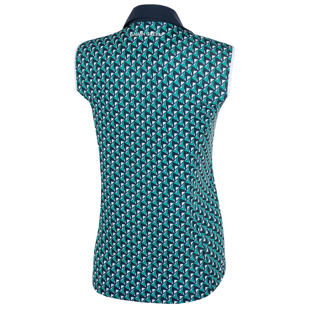 Mila is a Breathable sleeveless golf shirt for Women in the color Golf Green(8)